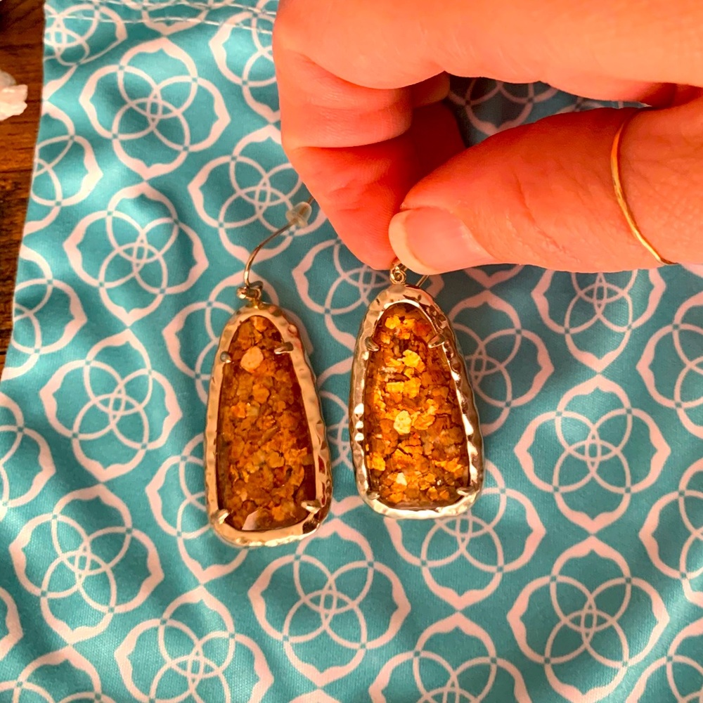 Kendra Scott gold glitter earrings